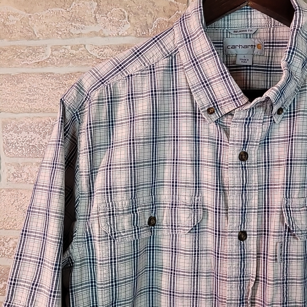 Carhartt force Bottom Relaxed Fit Plaid Short Sleeve